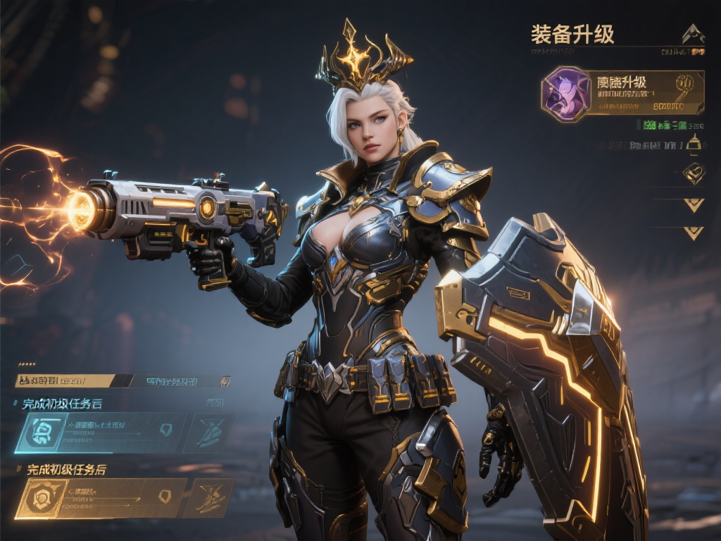 装备升级：完成初级任务后，你将逐步解锁女王专属装备