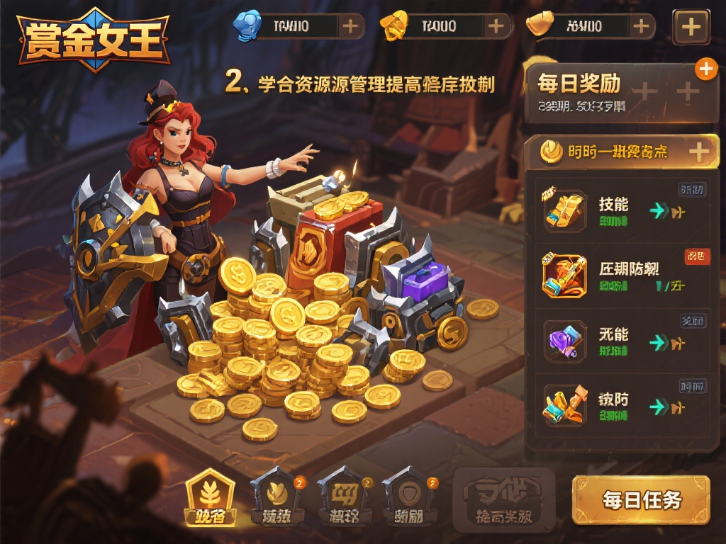 新手必看:赏金女王游戏实用技巧大全推荐 2. 学会资源管理,提高生存能力
想要在《赏金女